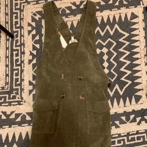 Cute Green Overall Dress